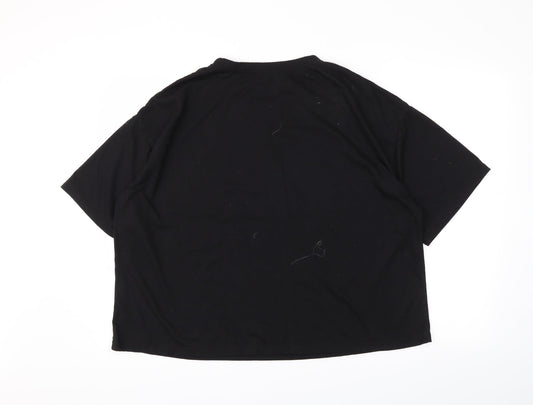 Preworn Womens Black Cropped T-Shirt Size 4XL