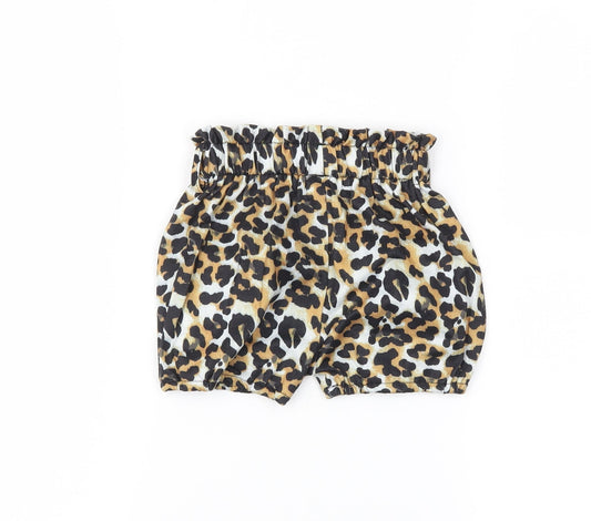 SheIn Girls Brown Animal Print Cropped Trousers Size 3-6 Months