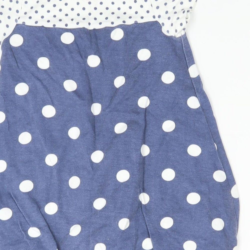 Brand and care label for George girls’ blue polka dot fit & flare, size 18-24, months