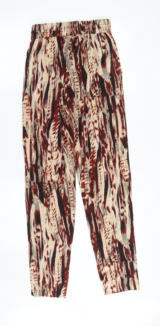 b.young Womens Brown Striped Trousers Size XS L28 in