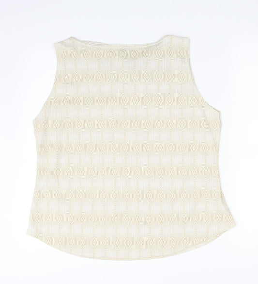 DION Womens Gold Geometric Basic Tank Size XL