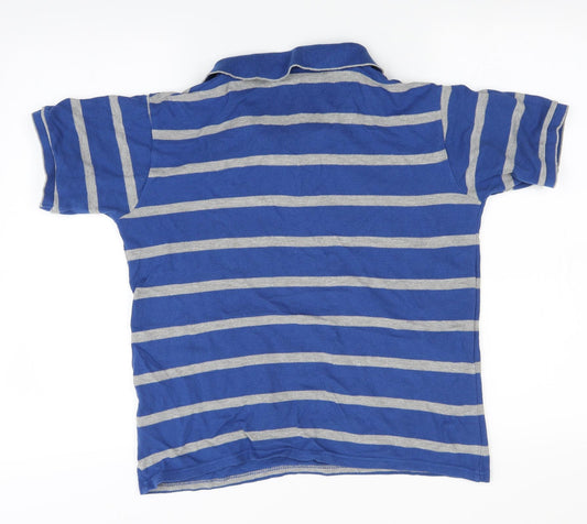 Rebel Boys Blue Striped Basic Polo Size 12-13 Years