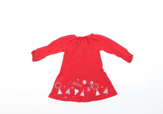 Little Rocha Girls Red Floral A-Line Size 12-18 Months