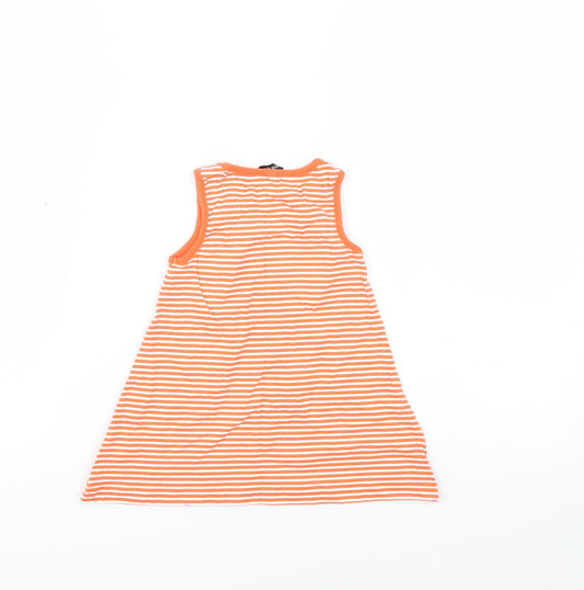 George Girls Orange Striped A-Line Size 12-18 Months