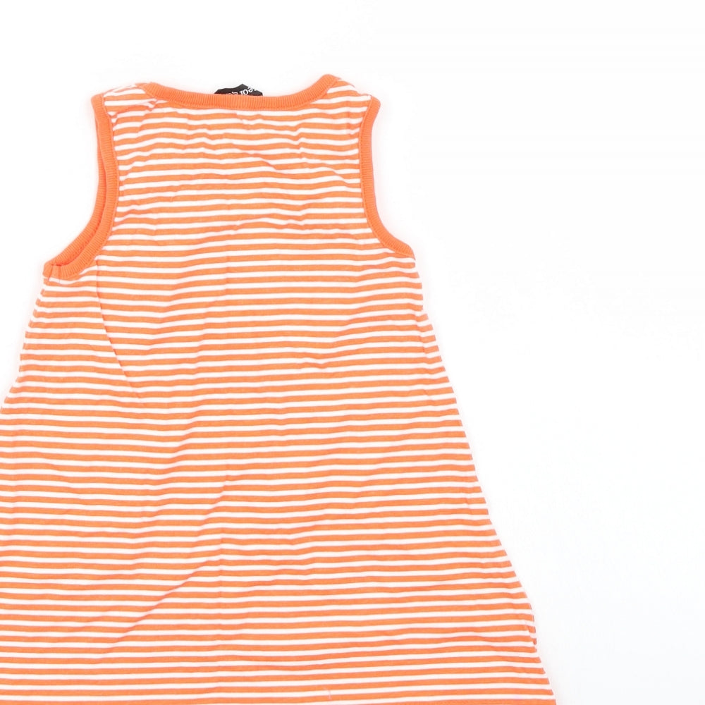 George Girls Orange Striped A-Line Size 12-18 Months