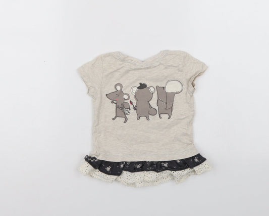 NEXT Girls Grey Tunic Jumper Size 9-12 Months