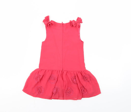 Little rocha Girls Red Floral A-Line Size 12-18 Months