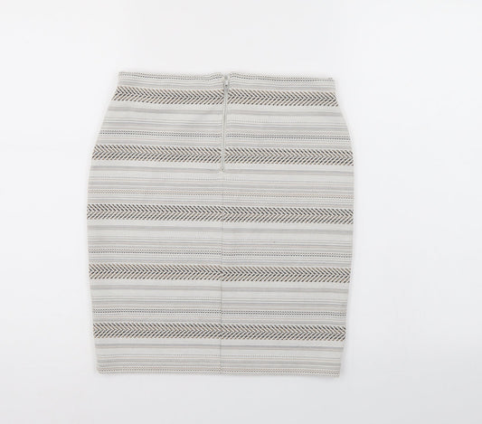 Miss Selfridge Womens Multicoloured Striped A-Line Skirt Size 10