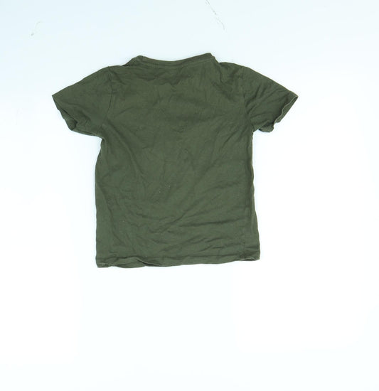 Pep & co Boys Green Basic T-Shirt Size 7 Years