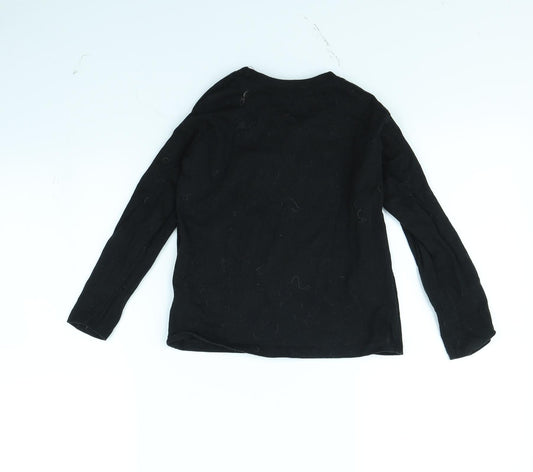 Preworn Boys Black Basic T-Shirt Size 6 Years - Game Over