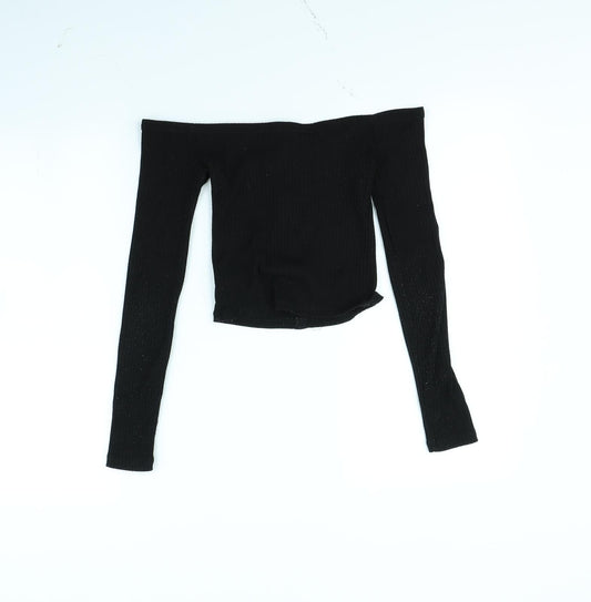 FOREVER 21 Womens Black Basic Blouse Size S