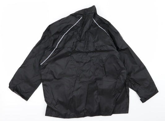 Preworn Womens Black Rain Coat Jacket Size 10