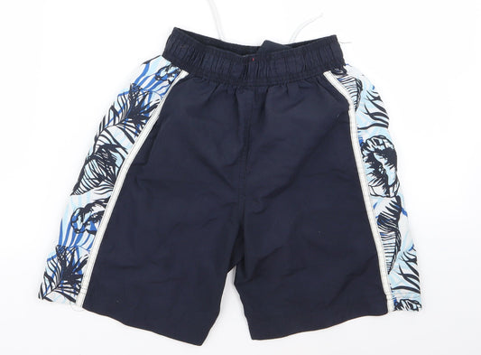 Preworn Boys Blue Floral Bermuda Shorts Size 7 Years