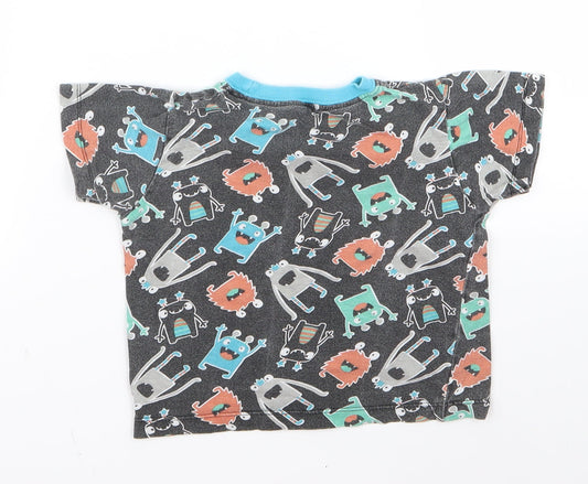 Preworn Boys Black Basic T-Shirt Size 2 Years - monster