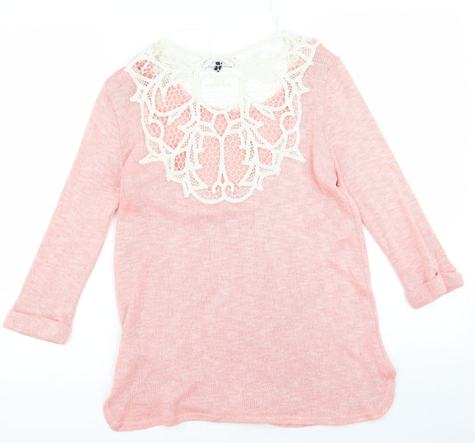New Look Womens Pink Jumper Dress Size 10 - v