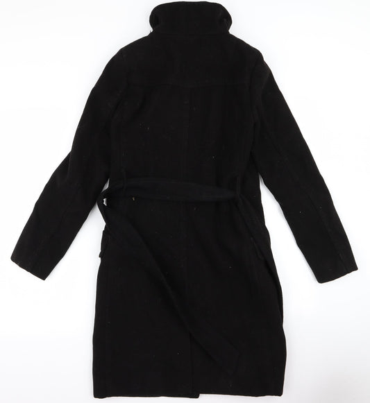 H&M Womens Black Overcoat Jacket Size 2
