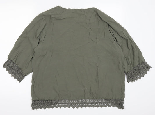 Papaya Womens Green Cardigan Jumper Size M