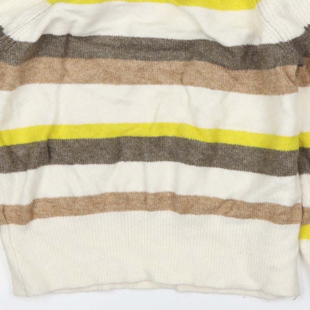 Marks and Spencer Womens Beige Striped Pullover Jumper Size S