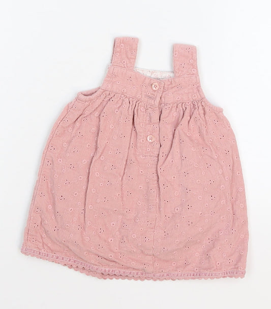 Monsoon Girls Pink Pinafore/Dungaree Dress Size 0-3 Months