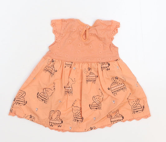 George Girls Orange Fit & Flare Size 3-6 Months
