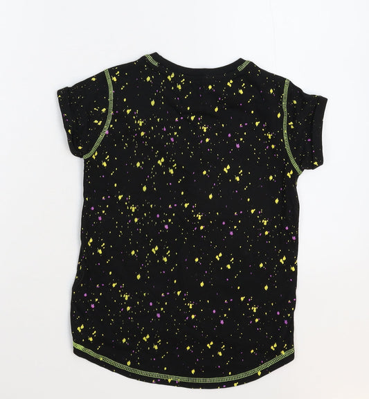 Star Wars Girls Black Spotted Basic T-Shirt Size 7 Years