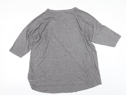 Papaya Womens Grey Basic T-Shirt Size L