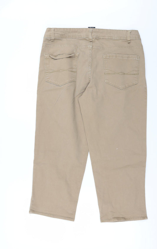 Faded Glory Womens Brown Denim Cropped Jeans Size 12 L23 in