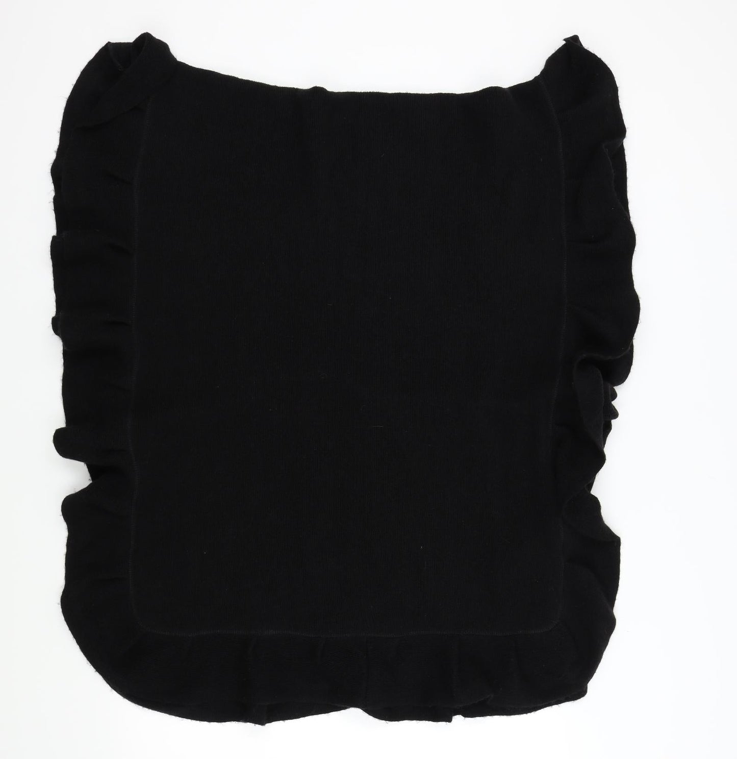 Preworn Womens Black Scarf - Frill Detail