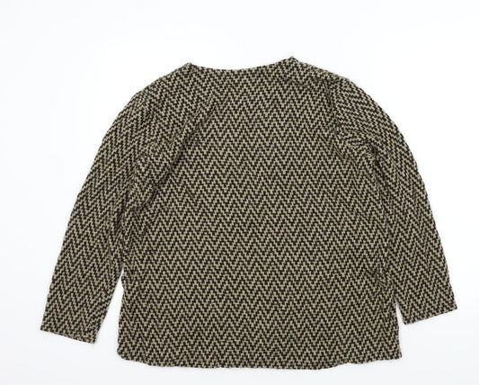 Preworn Womens Brown Geometric Pullover Jumper Size M