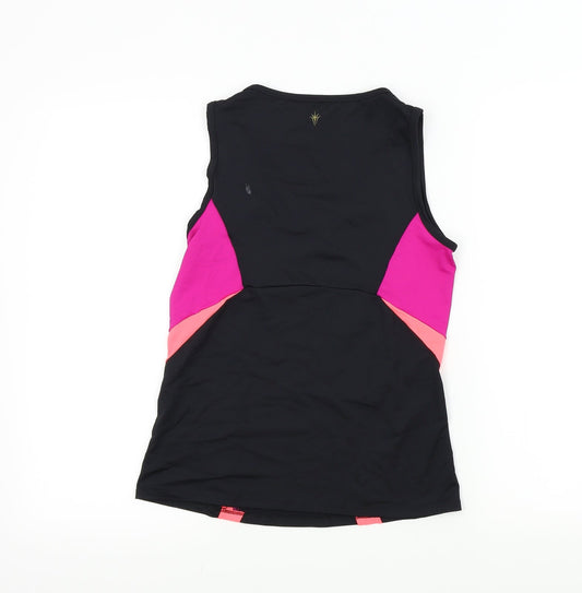 M&S Womens Black Colourblock Basic Polo Size 12