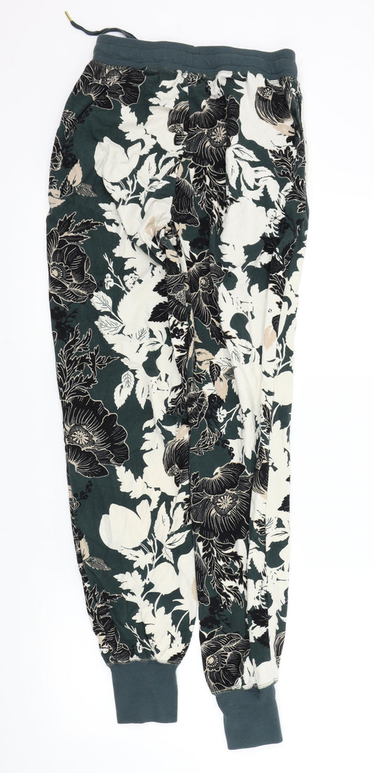 NEXT Womens Green Floral Trousers Size S L27 in