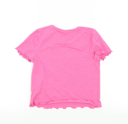 I love girls wear Girls Pink Basic T-Shirt Size 9 Years - Frill Detail