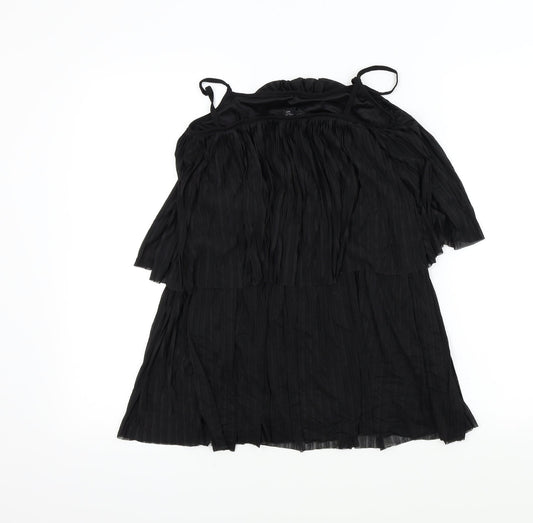 TOP SHOP Womens Black Colourblock Basic Blouse Size 12