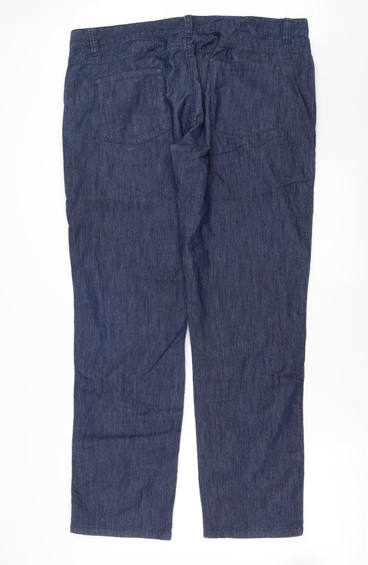 Crane Womens Blue Denim Straight Jeans Size L L32 in