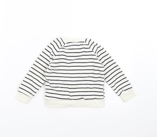 Primark Baby Ivory Striped Pullover Jumper Size 9-12 Months - happy