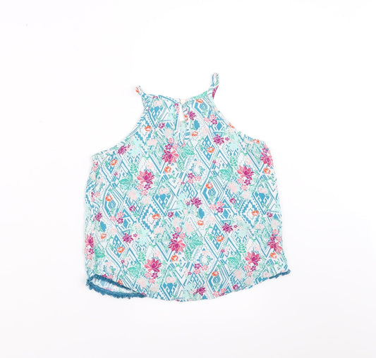 Candy Couture Girls Blue Floral Camisole Blouse Size 9 Years