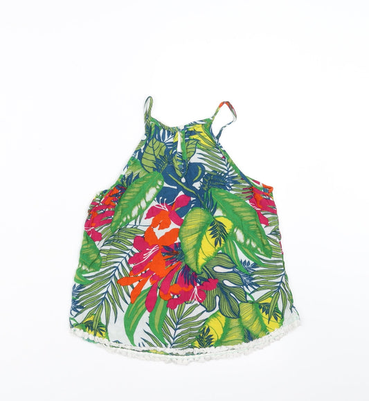 Candy Couture Girls Green Floral Camisole Blouse Size 9 Years