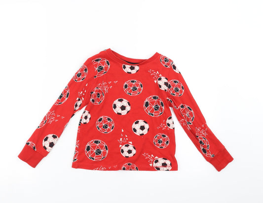 George Boys Red Solid Pyjama Top Size 5-6 Years - Football
