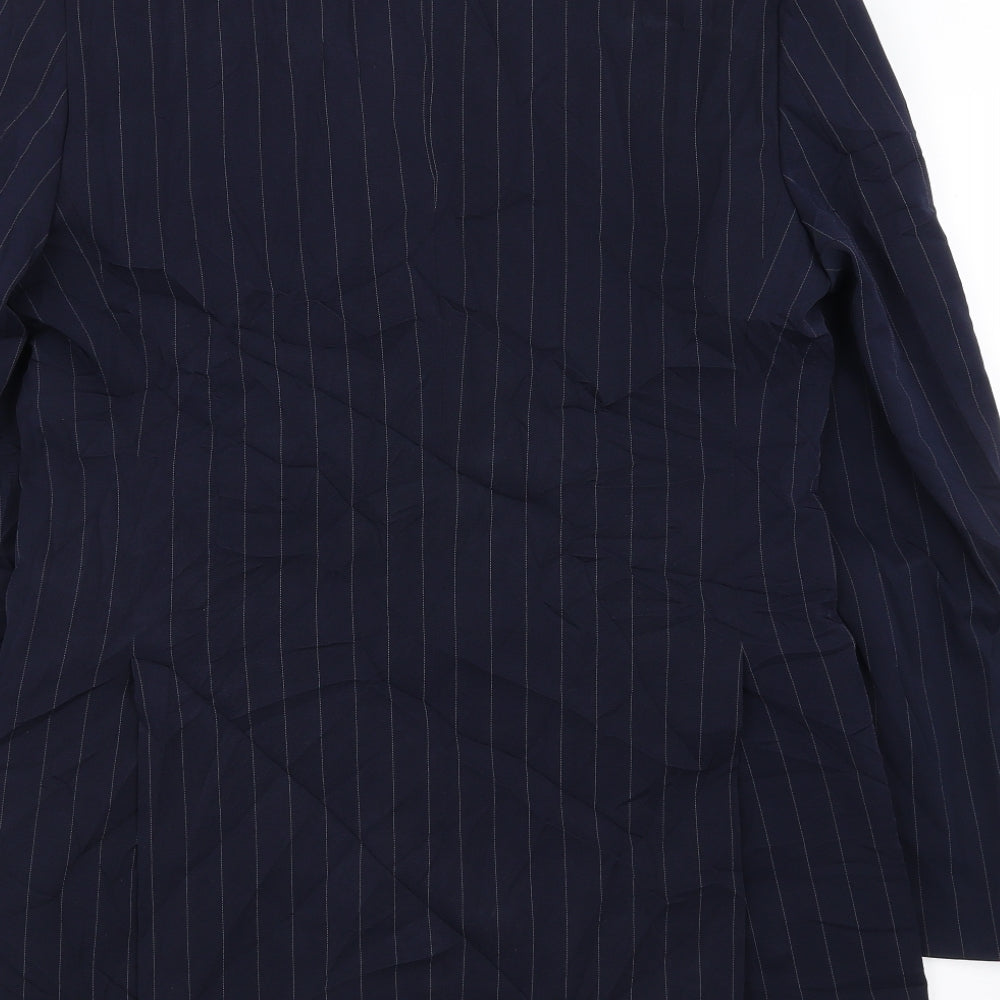 Simon Clarke Mens Blue Striped Jacket Suit Jacket Size S