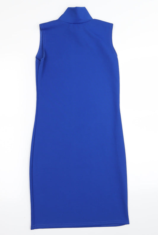 high rose Womens Blue Pencil Dress Size S