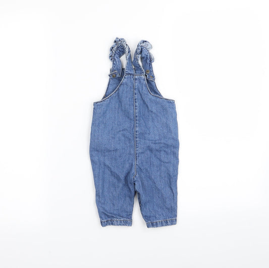M&S Girls Blue Dungaree One-Piece Size 0-3 Months