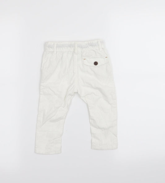 NEXT Boys White Cargo Trousers Size 6-9 Months