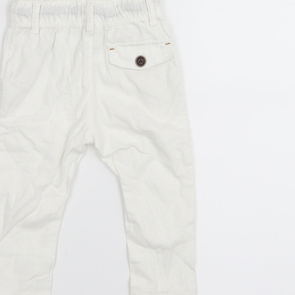 NEXT Boys White Cargo Trousers Size 6-9 Months