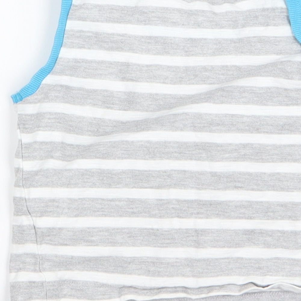 Matalan Boys Grey Striped Basic Tank Size 18-24 Months