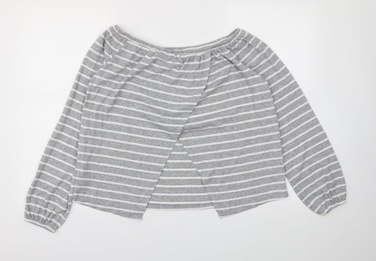 NEXT Womens Green Striped Basic T-Shirt Size 10