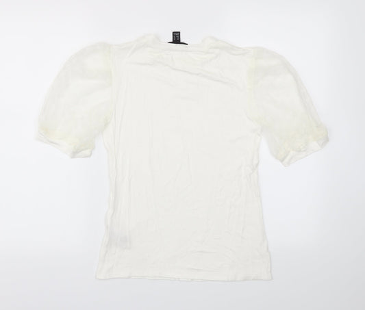 New Look Womens White Basic T-Shirt Size 14