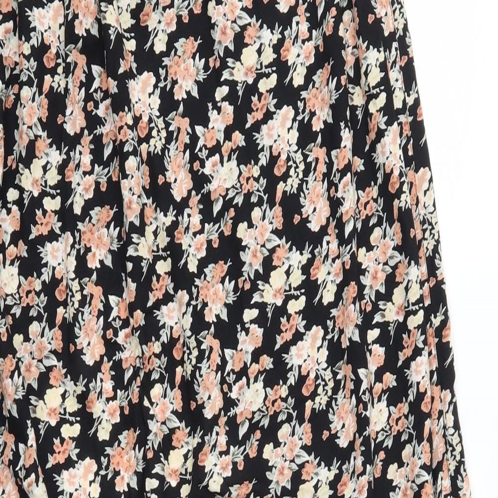 River Island Womens Black Floral Flare Skirt - Stretch waistband