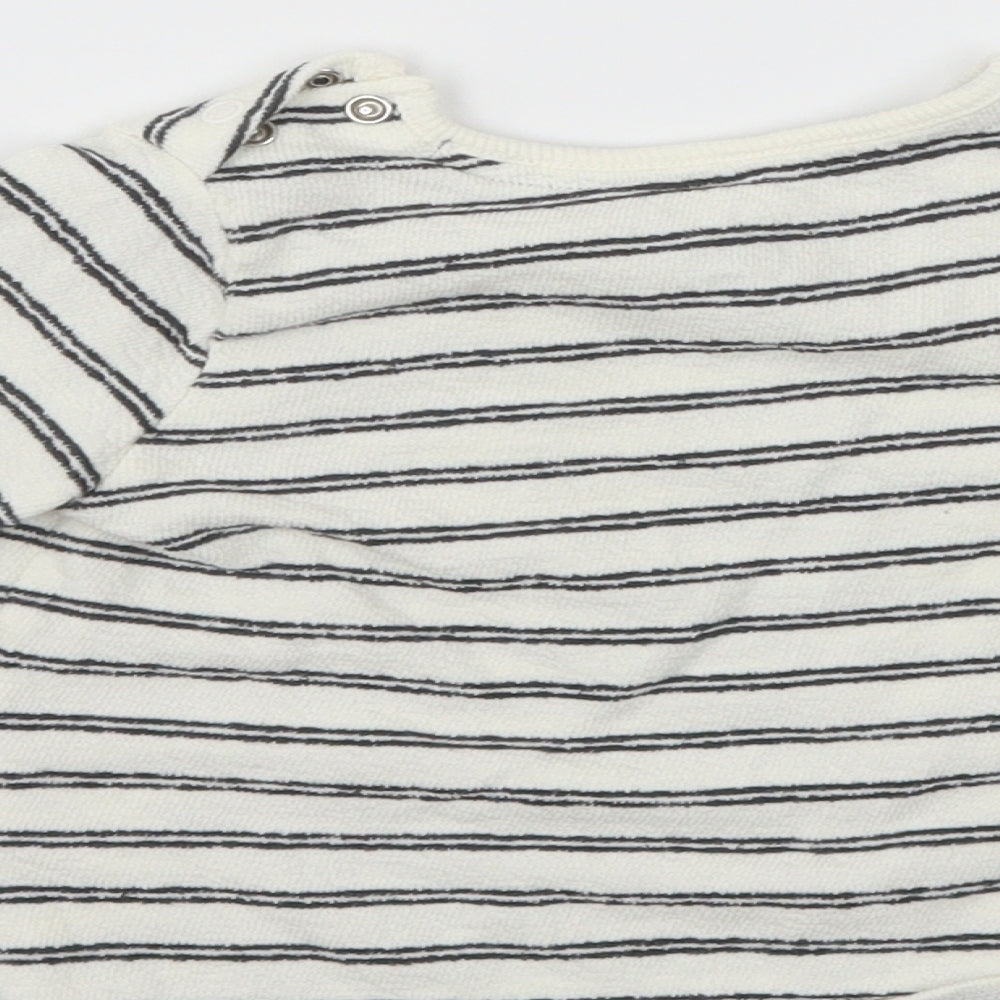 F&F Boys White Striped Basic T-Shirt Size 6-9 Months