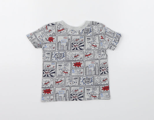 George Boys Grey Animal Print Basic T-Shirt Size 3-6 Months