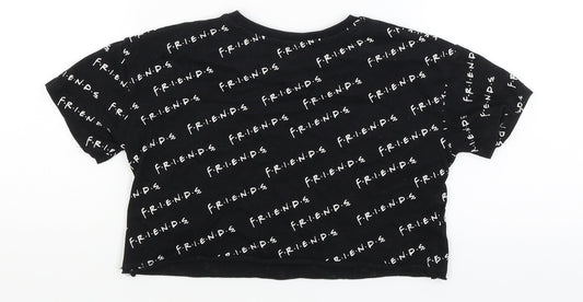 George Girls Black Cropped T-Shirt Size 5-6 Years - Friends